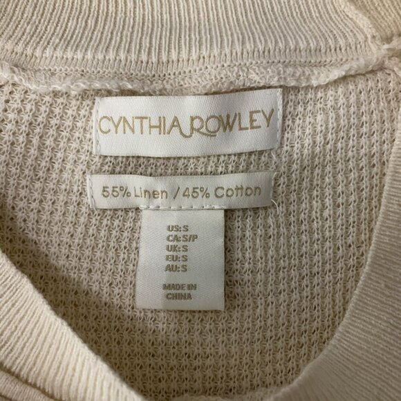 Cynthia Rowley Natural Linen Cotton Lightweight Crewneck Sweater Small - Picture 4 of 5